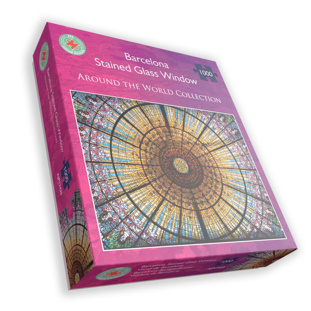 Barcelona Stained Glass Window 1000 Piece Jigsaw Puzzle