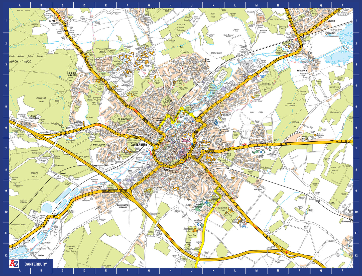 A to Z Map of Canterbury 1000 Piece Jigsaw
