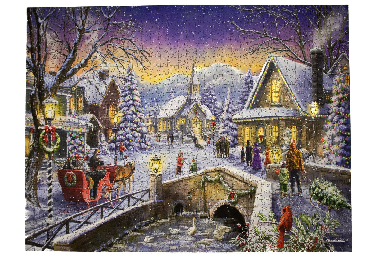 Christmas Village Glow 1000 Piece Jigsaw Puzzle