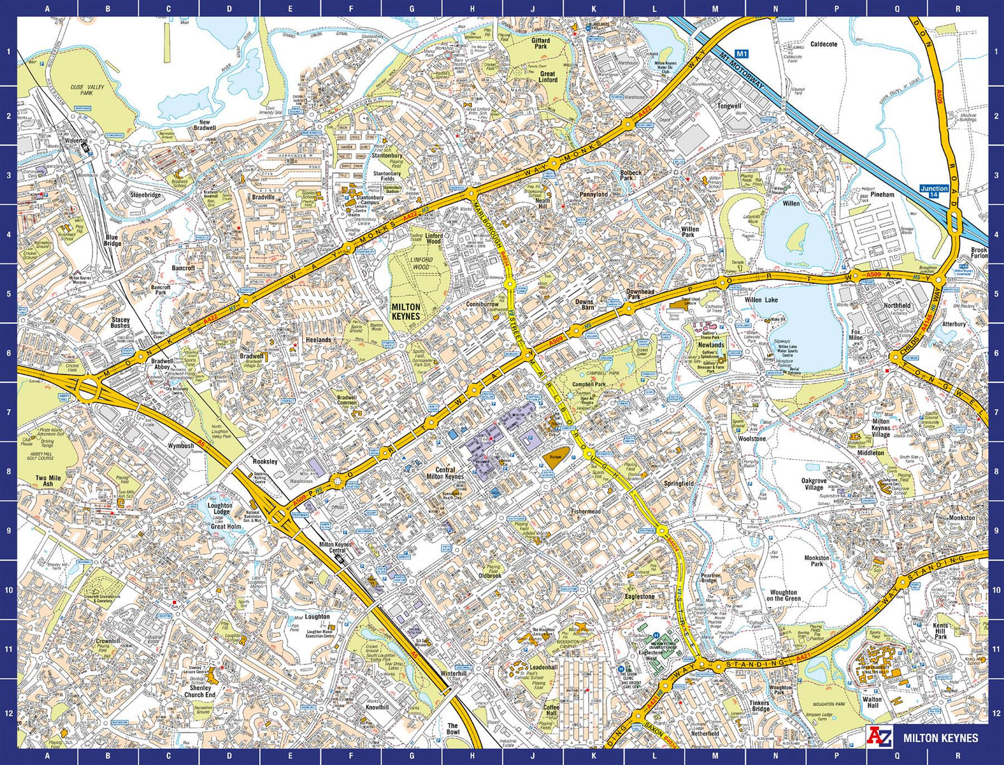 A to Z Map of Milton Keynes 1000 Piece Jigsaw