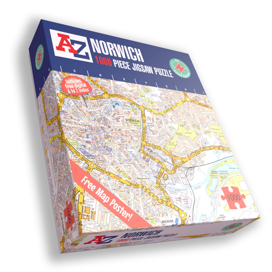 A to Z Map of Norwich 1000 Piece Jigsaw