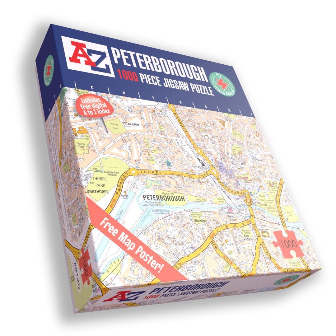 A to Z Map of Peterborough 1000 Piece Jigsaw