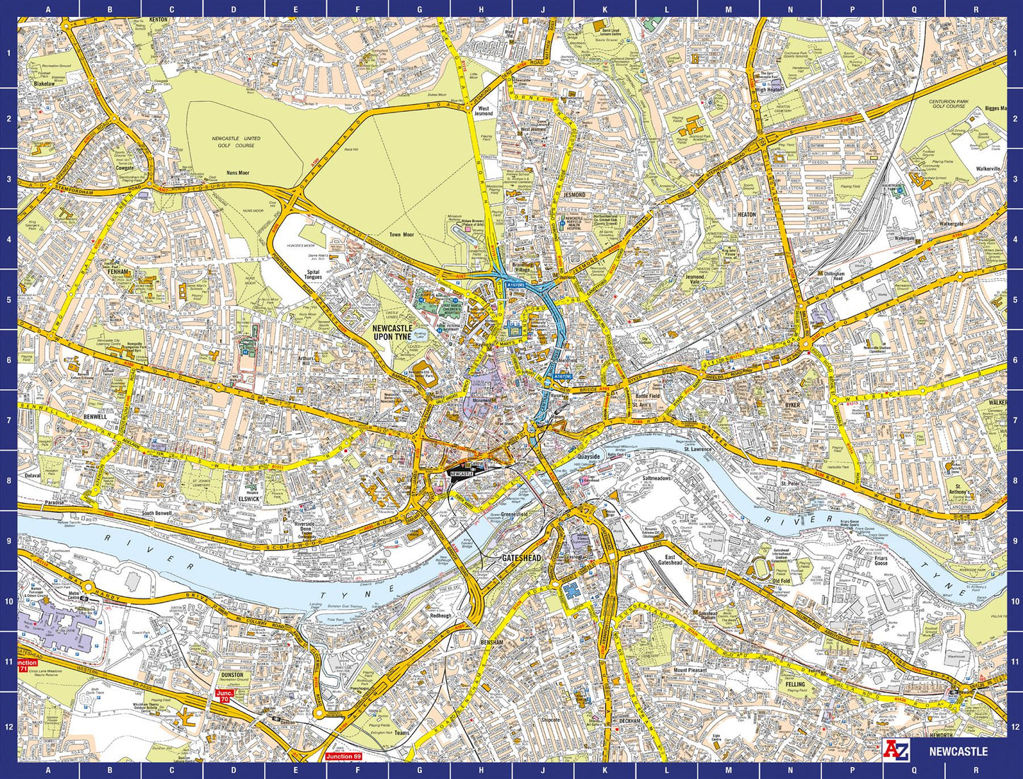 A to Z Map of Newcastle 1000 Piece Jigsaw