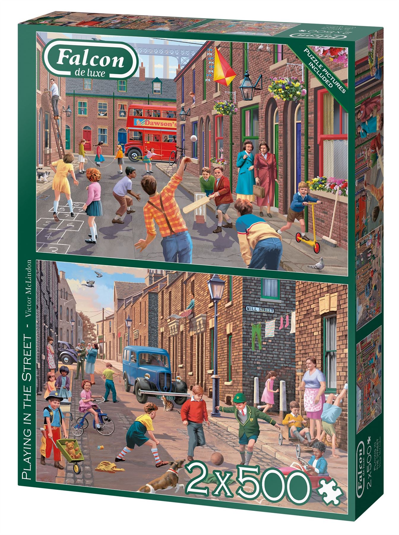 Playing in the Street 2 x 500 Piece Jigsaw Puzzle box 1