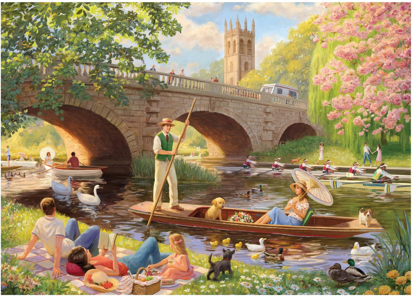 Boating on the River 1000 Piece Jigsaw Puzzle
