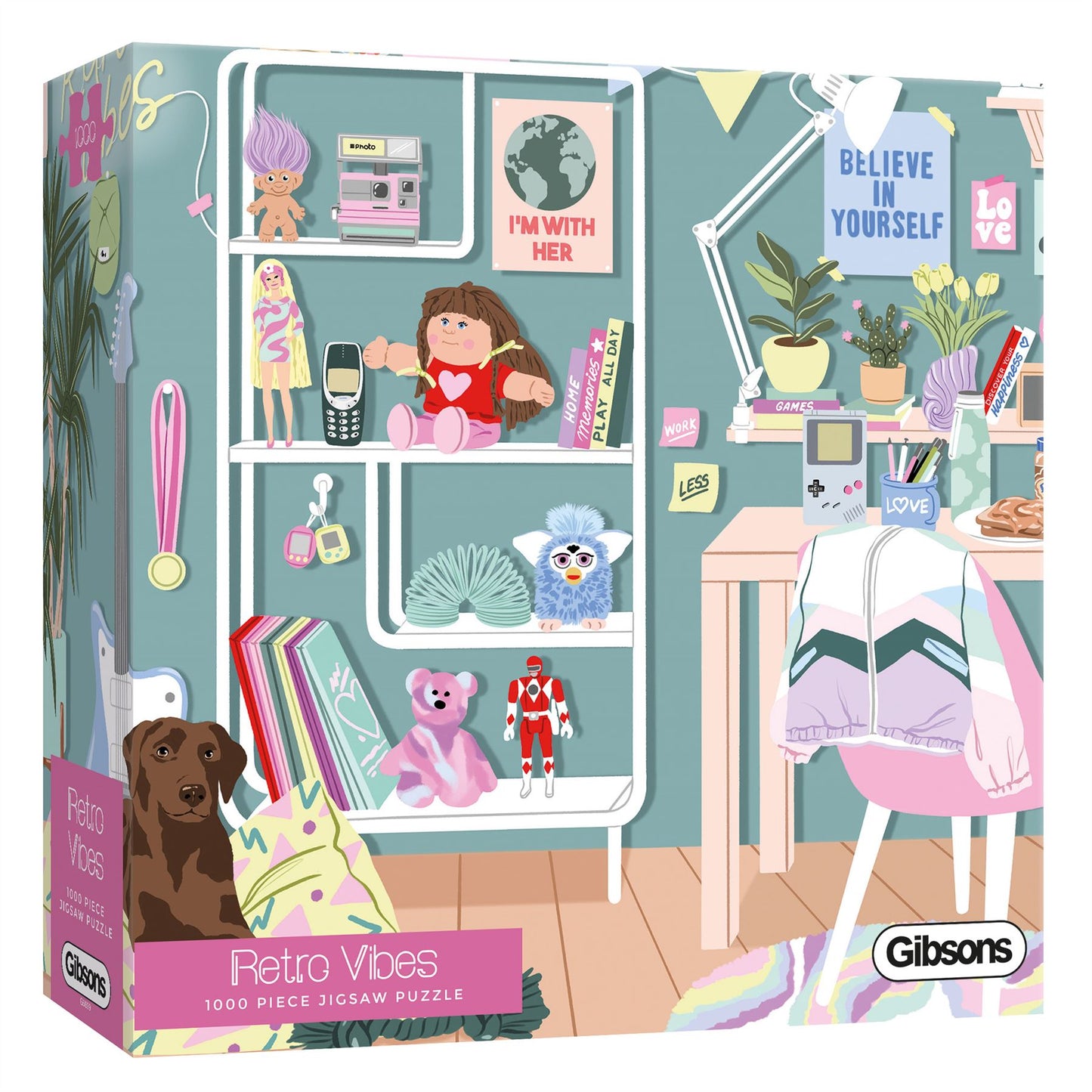 Retro Vibes White Logo 1000 Piece Jigsaw Puzzle box