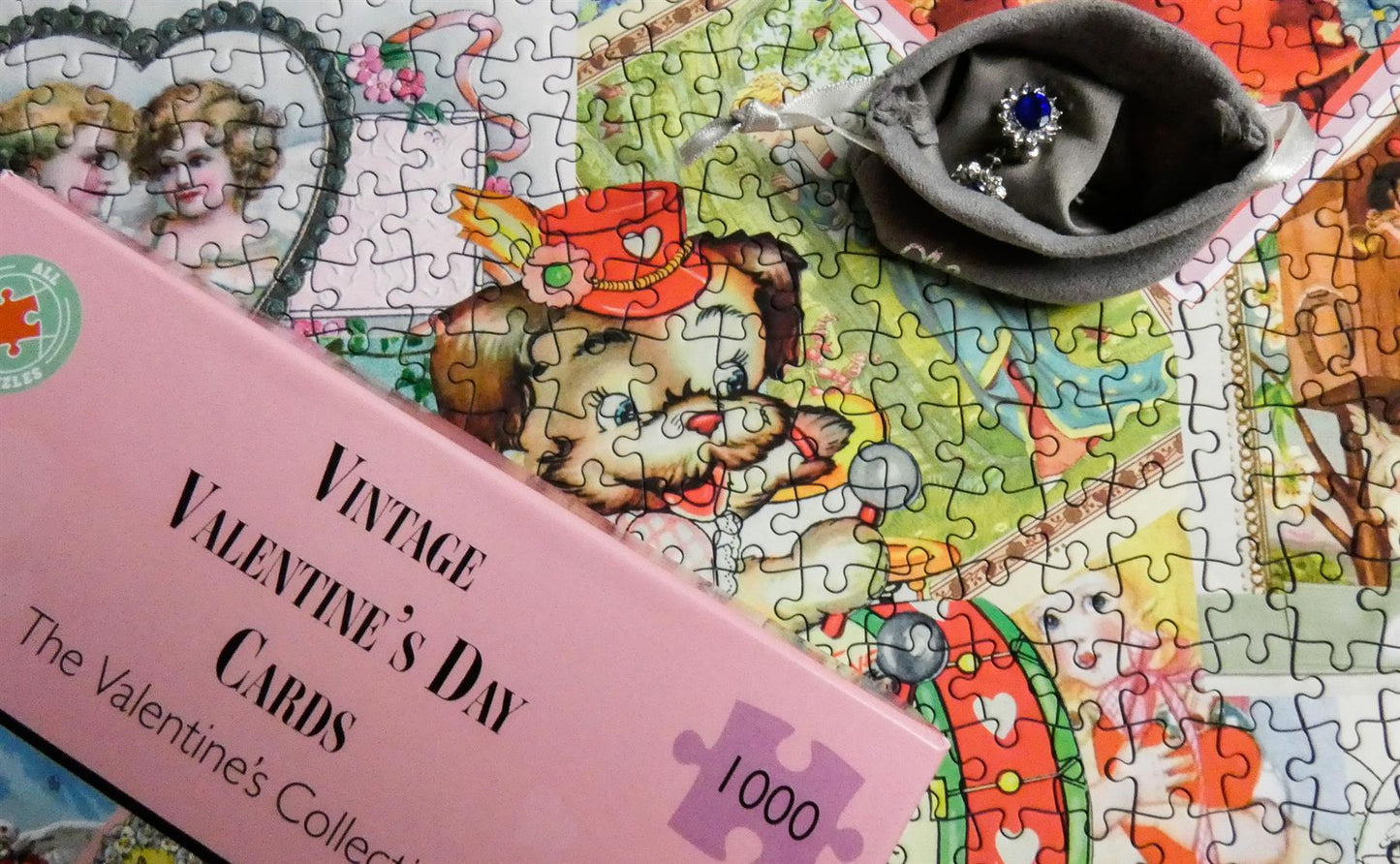 Vintage Valentine's Cards 500 or 1000 Piece Jigsaw Puzzle