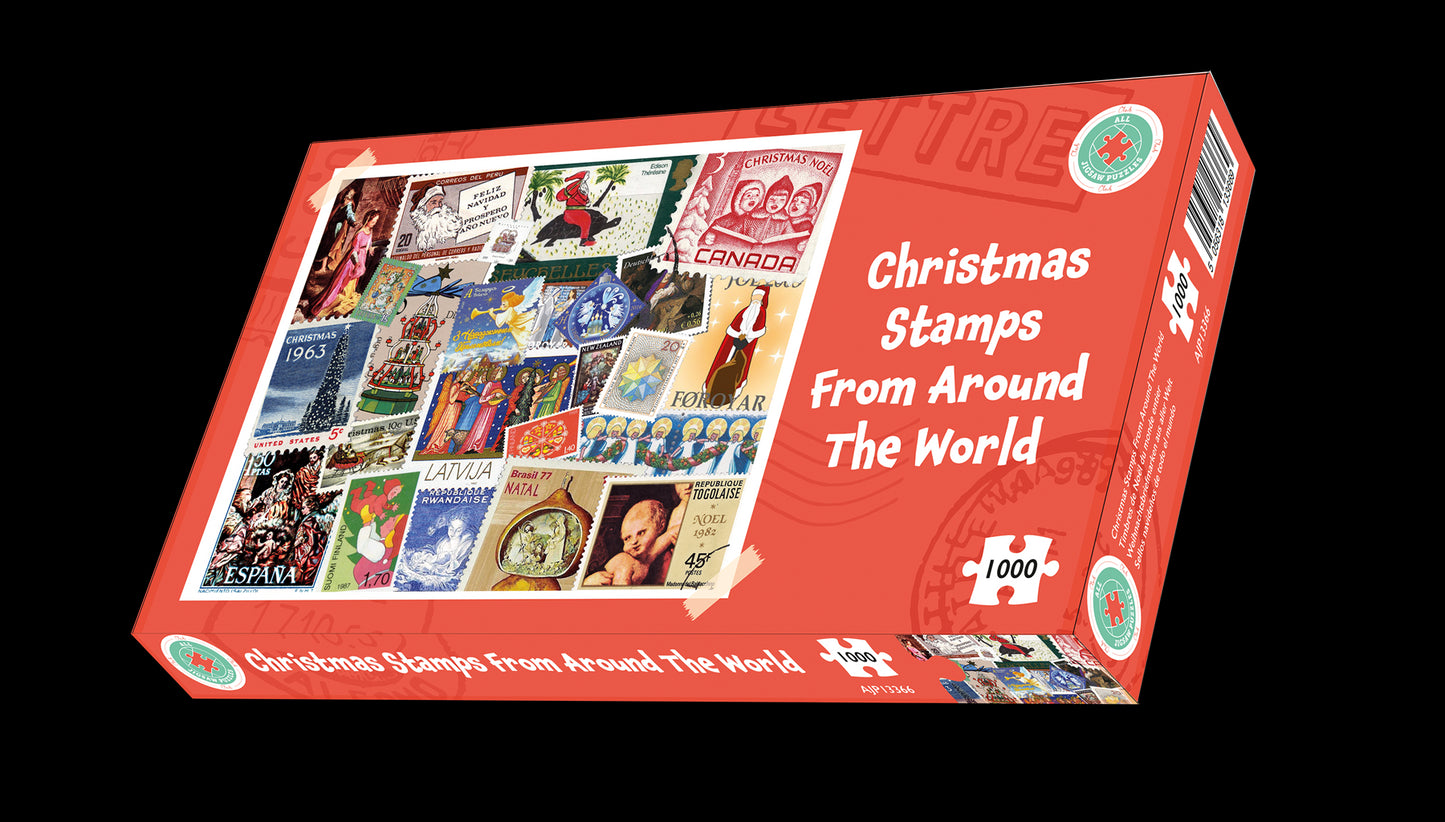 Christmas Stamps from Around the World 500 or 1000 Piece Jigsaw Puzzle