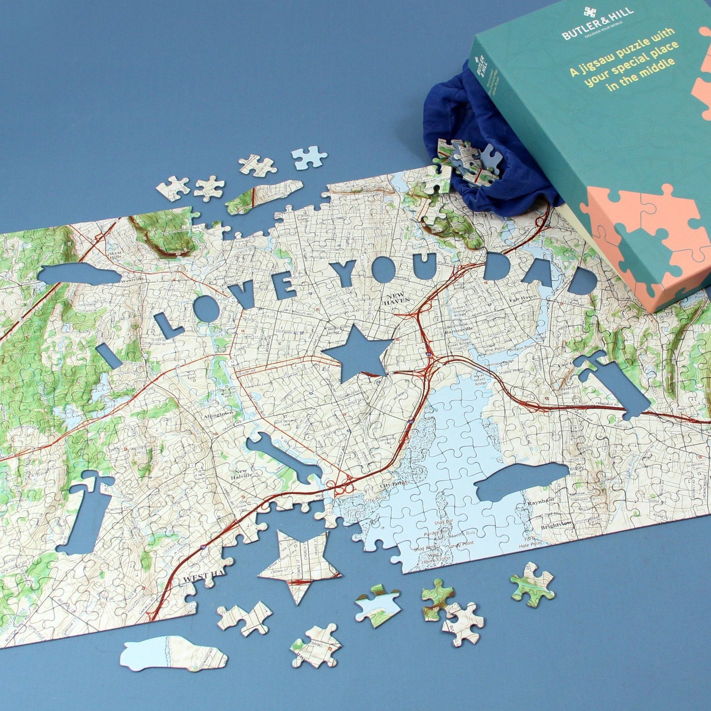 "I Love You Dad" Personalized US Map Puzzle