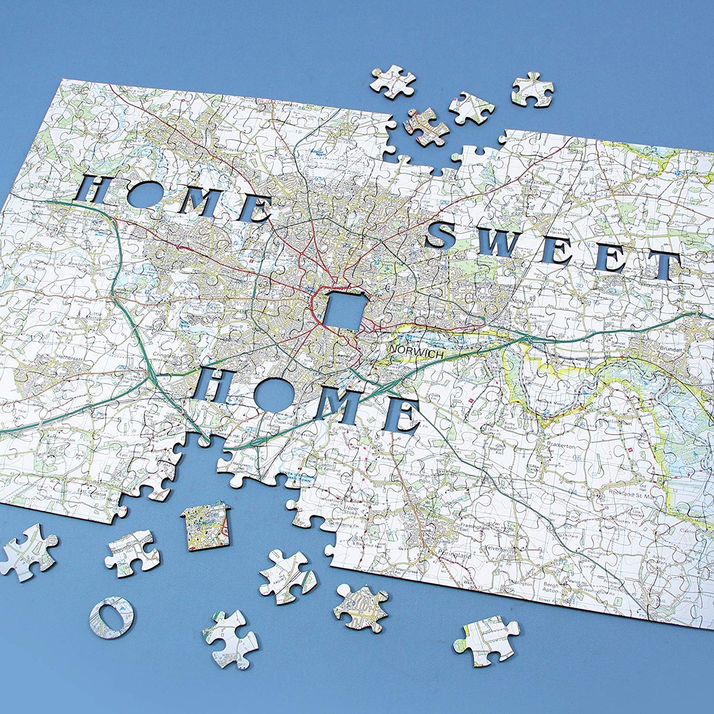 Personalised Wooden Hometown Jigsaw Puzzle GB Landranger 2