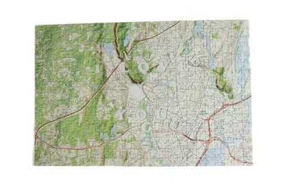 I Love You - Hometown US Map Puzzle (Satellite & Topographic)