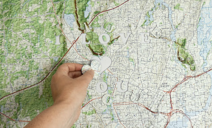 I Love You - Hometown US Map Puzzle (Satellite & Topographic)