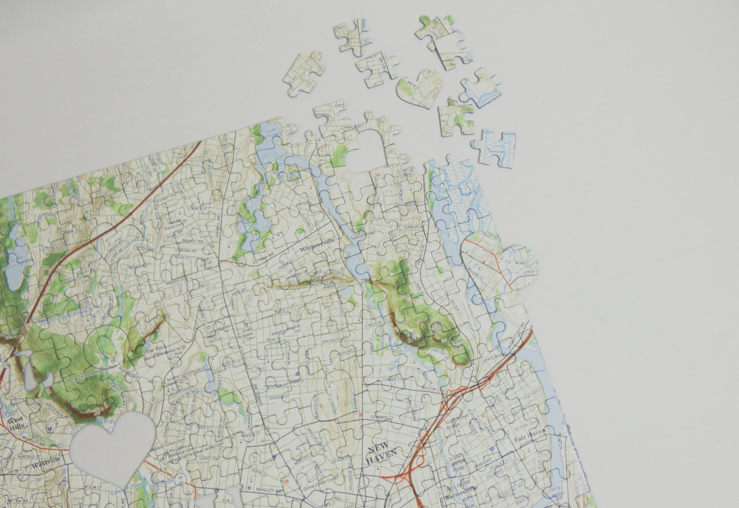 I Love You - Hometown US Map Puzzle (Satellite & Topographic)