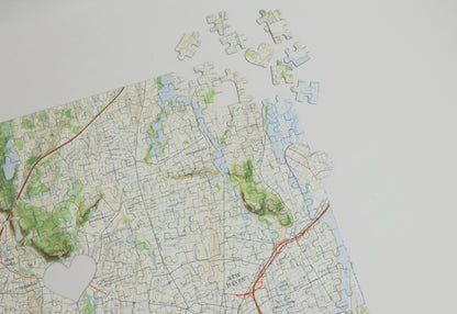 I Love You - Hometown US Map Puzzle (Satellite & Topographic)