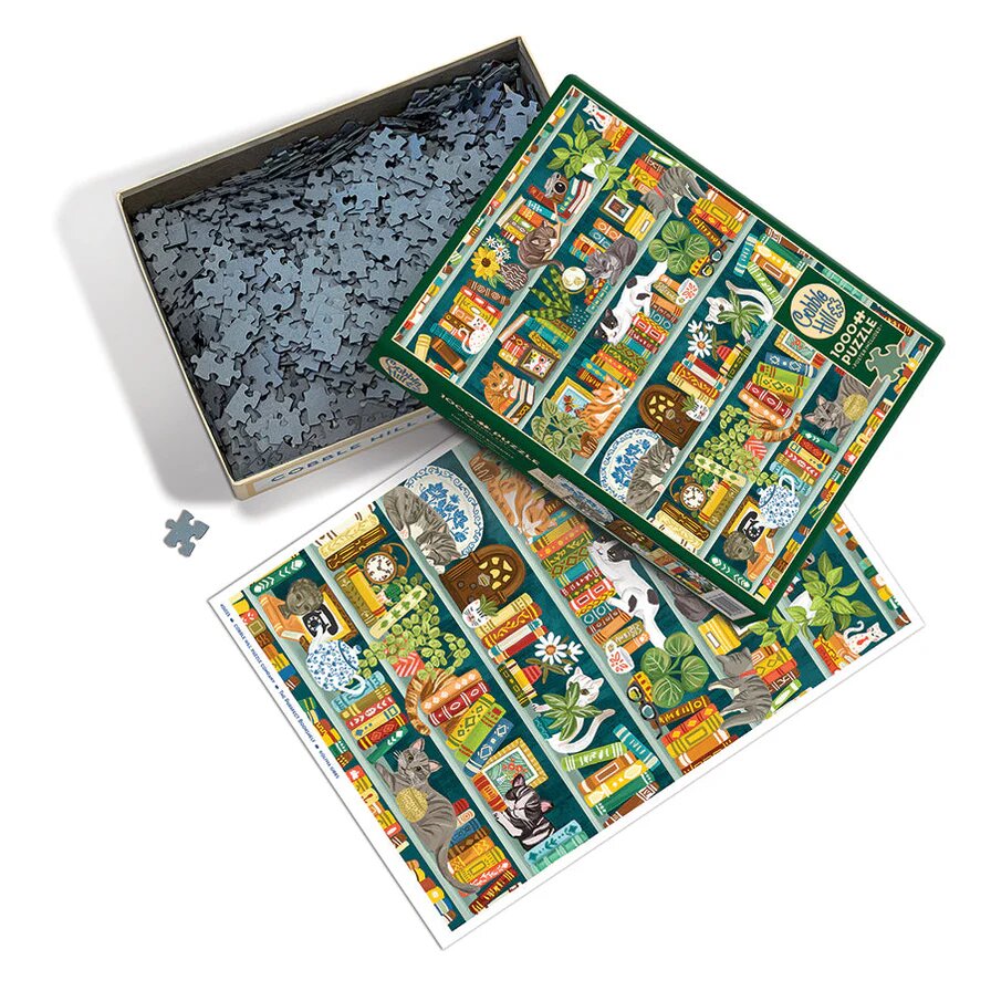 Purrfect Bookshelf 1000 Piece Jigsaw Puzzle