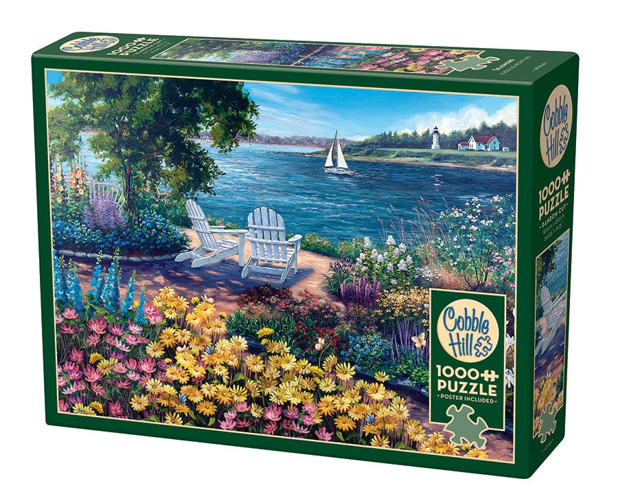 Strandhaus-Puzzle 1000 Teile – Seaside Retreat, 70x50 Cm, Mit Poster, Entspannendes Küstenmotiv Für Erwachsene