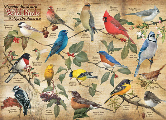 Popular Backyard Wild Birds of North America 1000 Piece Jigsaw Puzzle