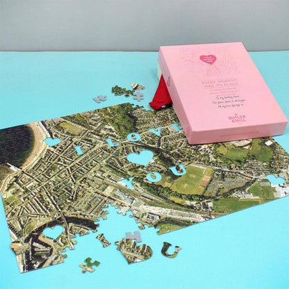 I Love You - Hometown US Map Puzzle (Satellite & Topographic)