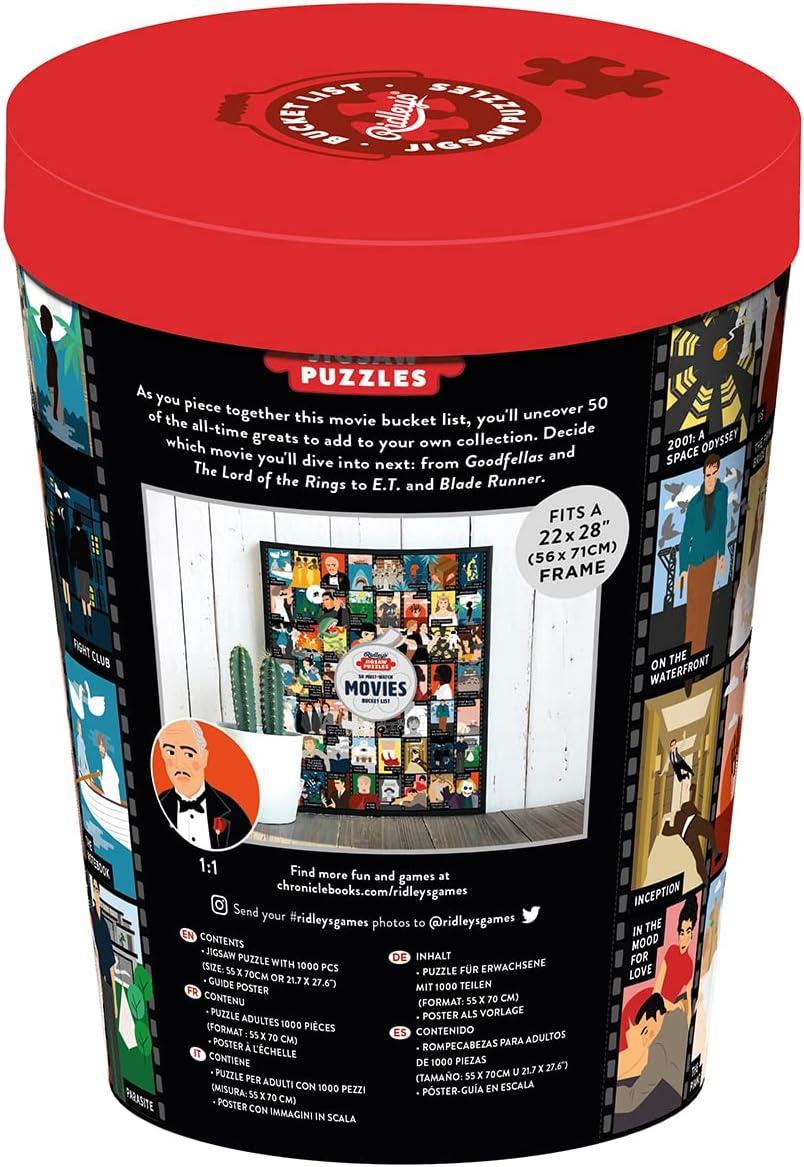 50 Must-Watch Movies Bucket List 1000 Piece Puzzle