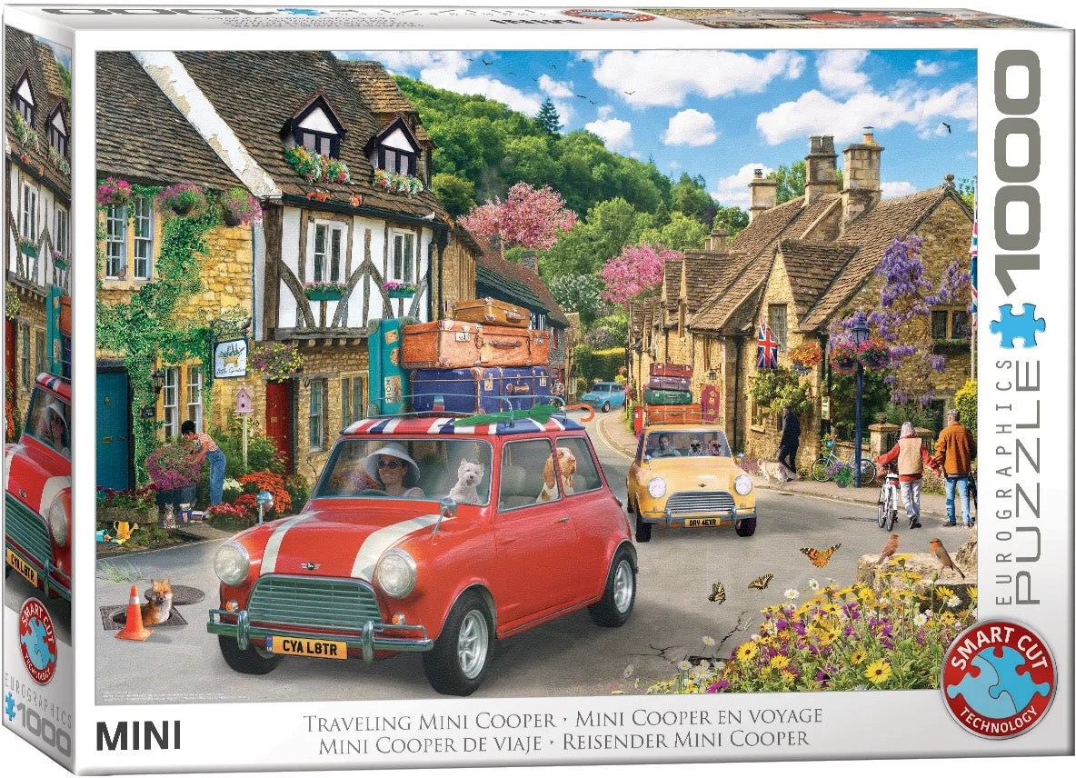 Travelling Mini Cooper by Leann Kate 1000 Piece Jigsaw Puzzle