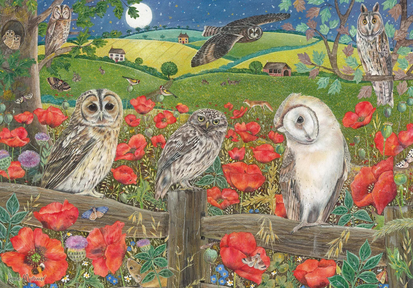 Owls in Moonlight by Kentaro Nishino, 500 Piece Puzzle Owls in Moonlight by Kentaro Nishino, 500 Piece Puzzle
