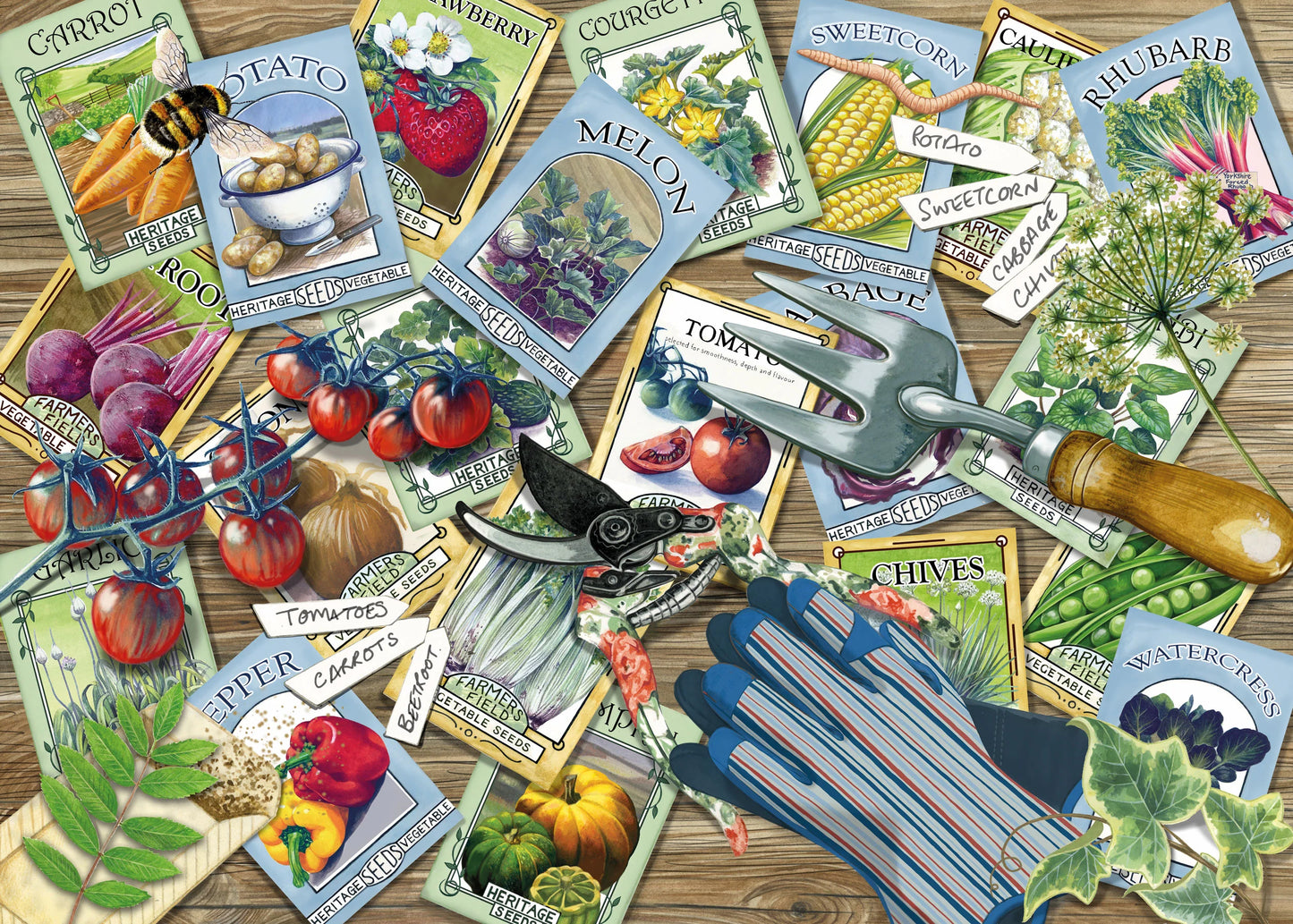 Veg Seed Packets 1000 Piece Jigsaw Puzzle