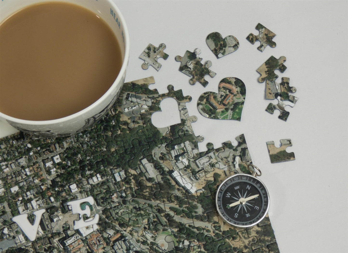 I Love You - Hometown US Map Puzzle (Satellite & Topographic)