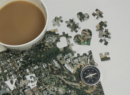I Love You - Hometown US Map Puzzle (Satellite & Topographic)