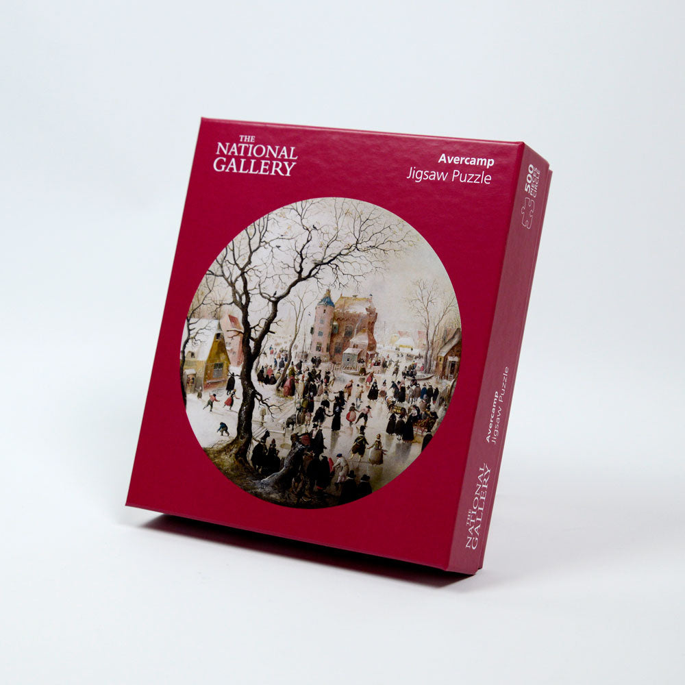 A Winter Scene with Skaters near a Castle - National Gallery 500 Piece Circular Jigsaw Puzzle