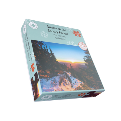 Sunset in the Snowy Forest 1000 Piece Jigsaw Puzzle