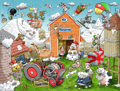 Christmas at Chaos Farm - No.1 1000 or 500 Piece Jigsaw Puzzle