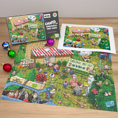 Chaos at Christmas Tree Farm - No. 10 1000 or 500 Piece Jigsaw Puzzle