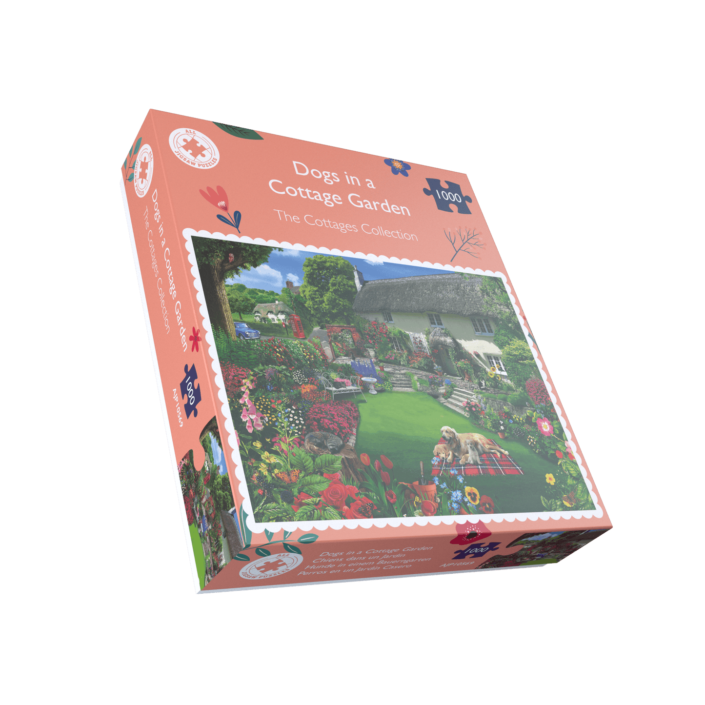 Dogs in a Cottage Garden 1000 or 500 Piece Jigsaw Puzzles