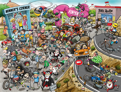 Chaos at the Cycling Tournament - No.12 1000 Piece Jigsaw Puzzle