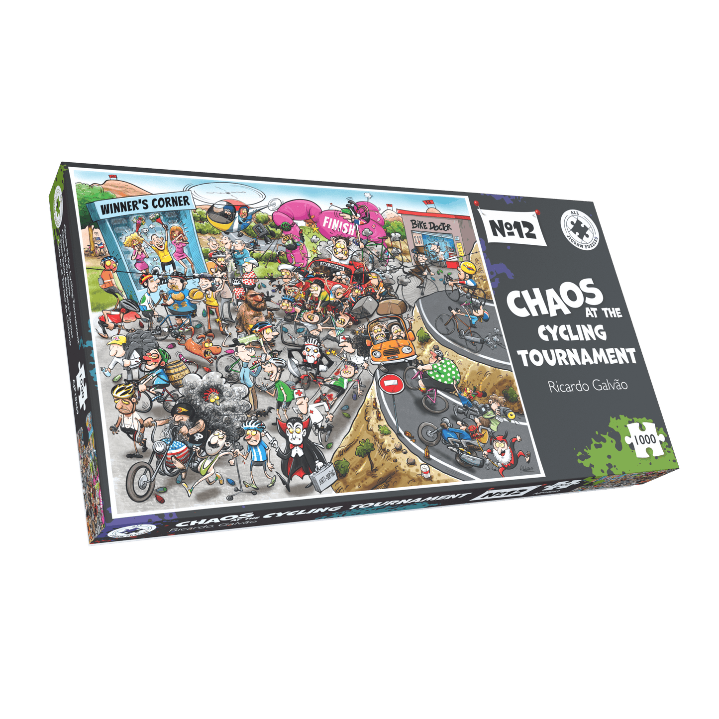 Chaos at the Cycling Tournament - No.12 1000 Piece Jigsaw Puzzle