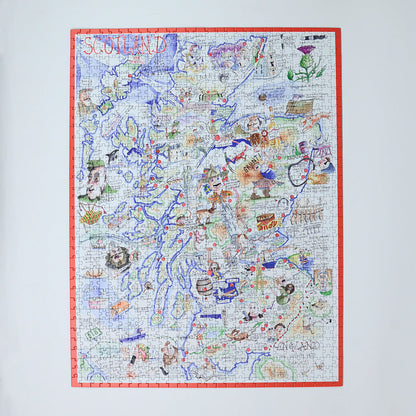 Tim Bulmer's Scotland Map Jigsaw & Tea Towel Gift Bundle