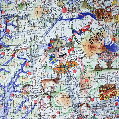 Tim Bulmer's Scotland Map Jigsaw & Tea Towel Gift Bundle