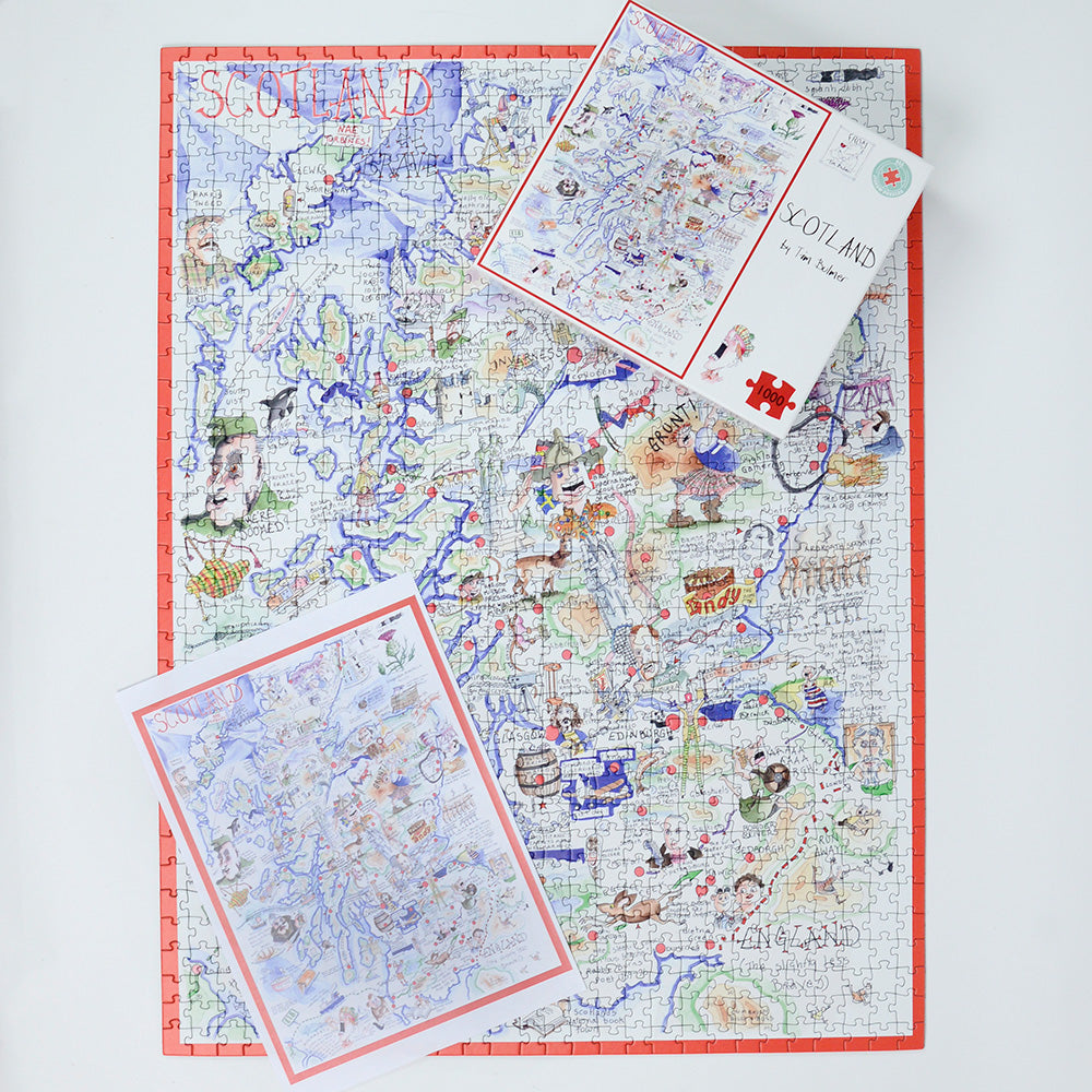 Tim Bulmer's Sussex Map Jigsaw & Tea Towel Gift Bundle