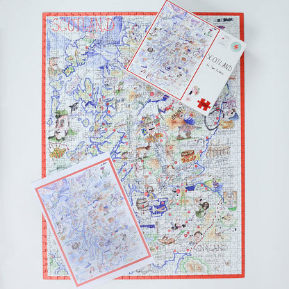 Tim Bulmer's Sussex Map Jigsaw & Tea Towel Gift Bundle