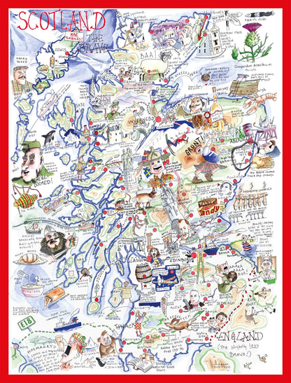 Tim Bulmer's Scotland Map Jigsaw & Tea Towel Gift Bundle
