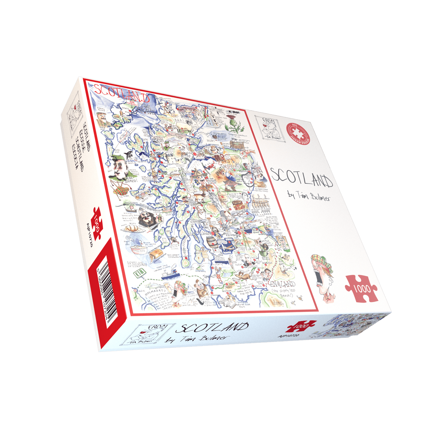 Tim Bulmer's Scotland Map Jigsaw & Tea Towel Gift Bundle