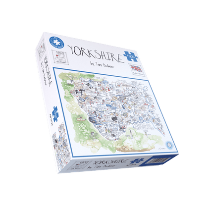 Tim Bulmer's Yorkshire Map Jigsaw & Tea Towel Gift Bundle