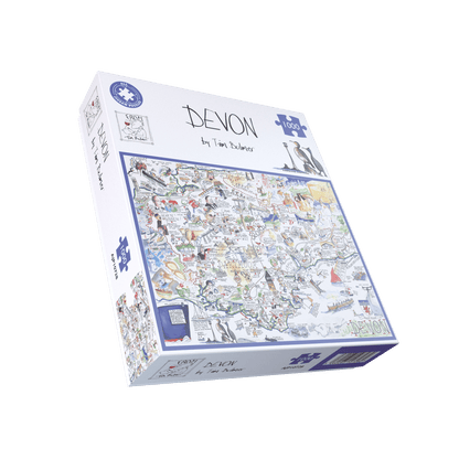 Tim Bulmer's Devon Map Jigsaw & Tea Towel Gift Bundle