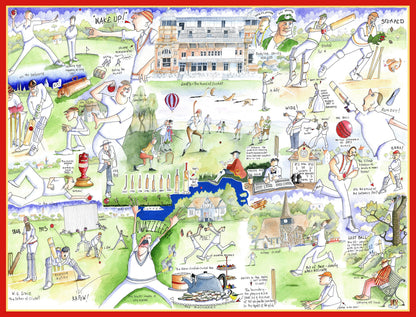 Tim Bulmer's Cricket Gift Jigsaw & Tea Towel Gift Bundle