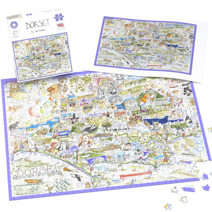Map of Dorset - Tim Bulmer 1000 Piece Jigsaw Puzzle