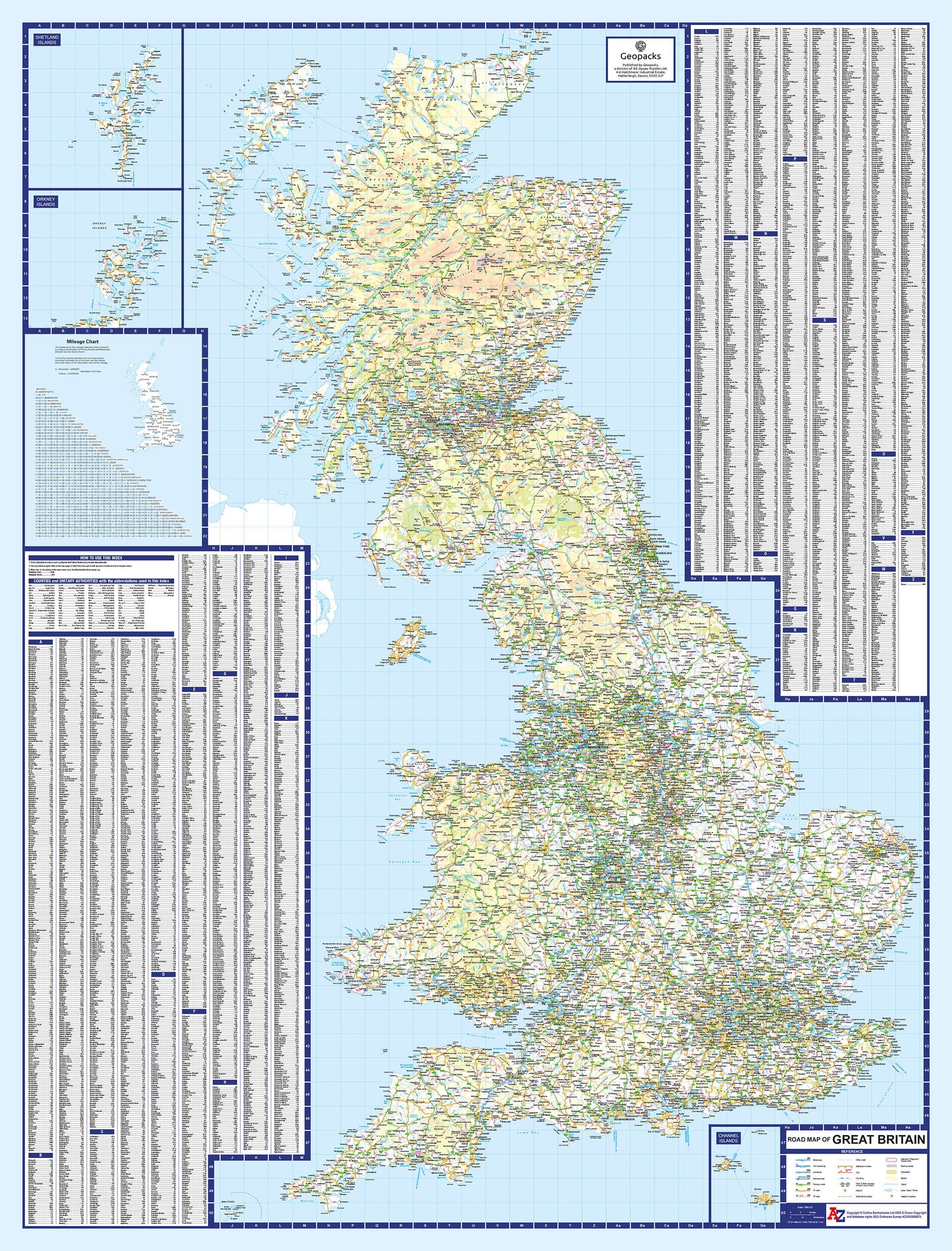 British Isles Road Map 1000 Piece Jigsaw Puzzle
