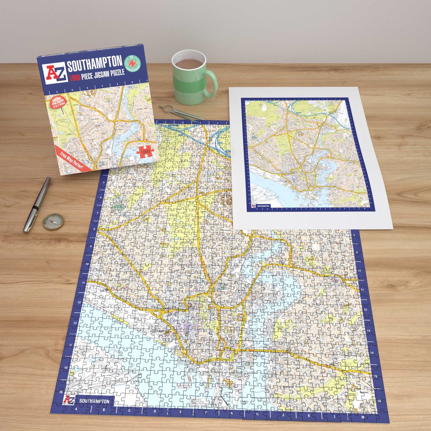 A-Z Map of Southampton 1000 Piece Jigsaw