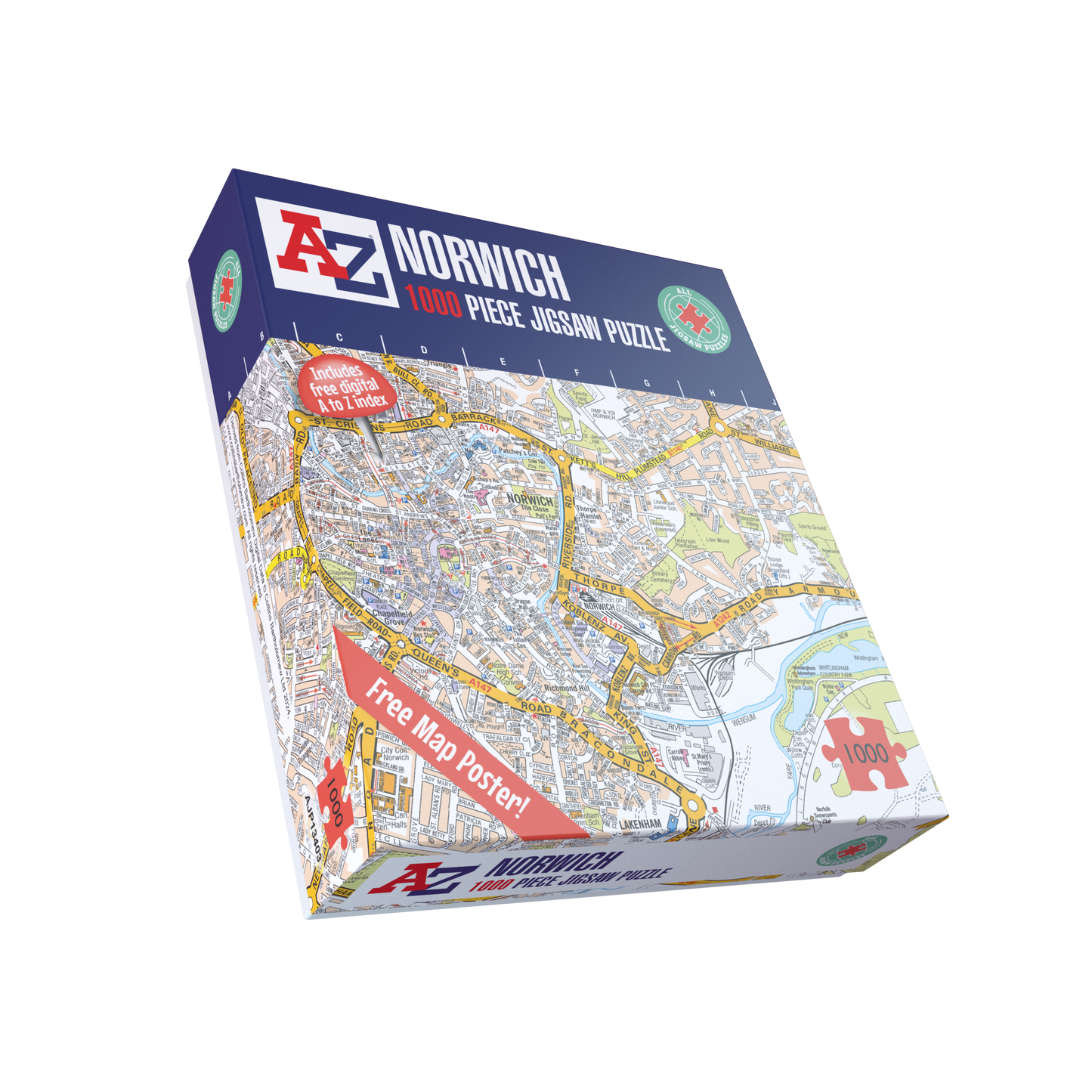 A-Z Map of Norwich 1000 Piece Jigsaw