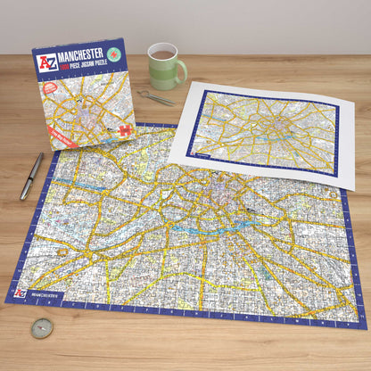 A-Z Map of Manchester 1000 Piece Jigsaw