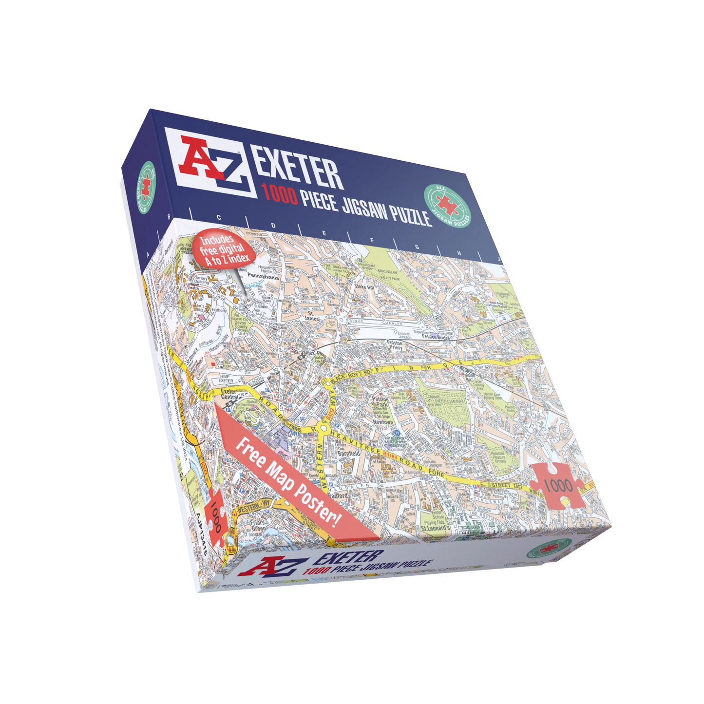A-Z Map of Exeter 1000 Piece Jigsaw